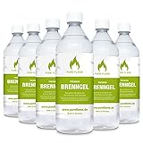 6 x 1L Brenngel für Gel Kamine & Gel Feuerstellen - Hergestellt aus Premium Bio-Ethanol 96,6% Vol. - 6 Liter in 1L Flaschen zum handlichen & sicheren Gebrauch - Made in Germany!!!