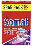 Somat 10 All in 1 Extra Multi Aktiv, Spülmaschinen-Tabs, Sparpack, 90 Tabs, extra kraftvolle Reinigung und Edelstahlglanz